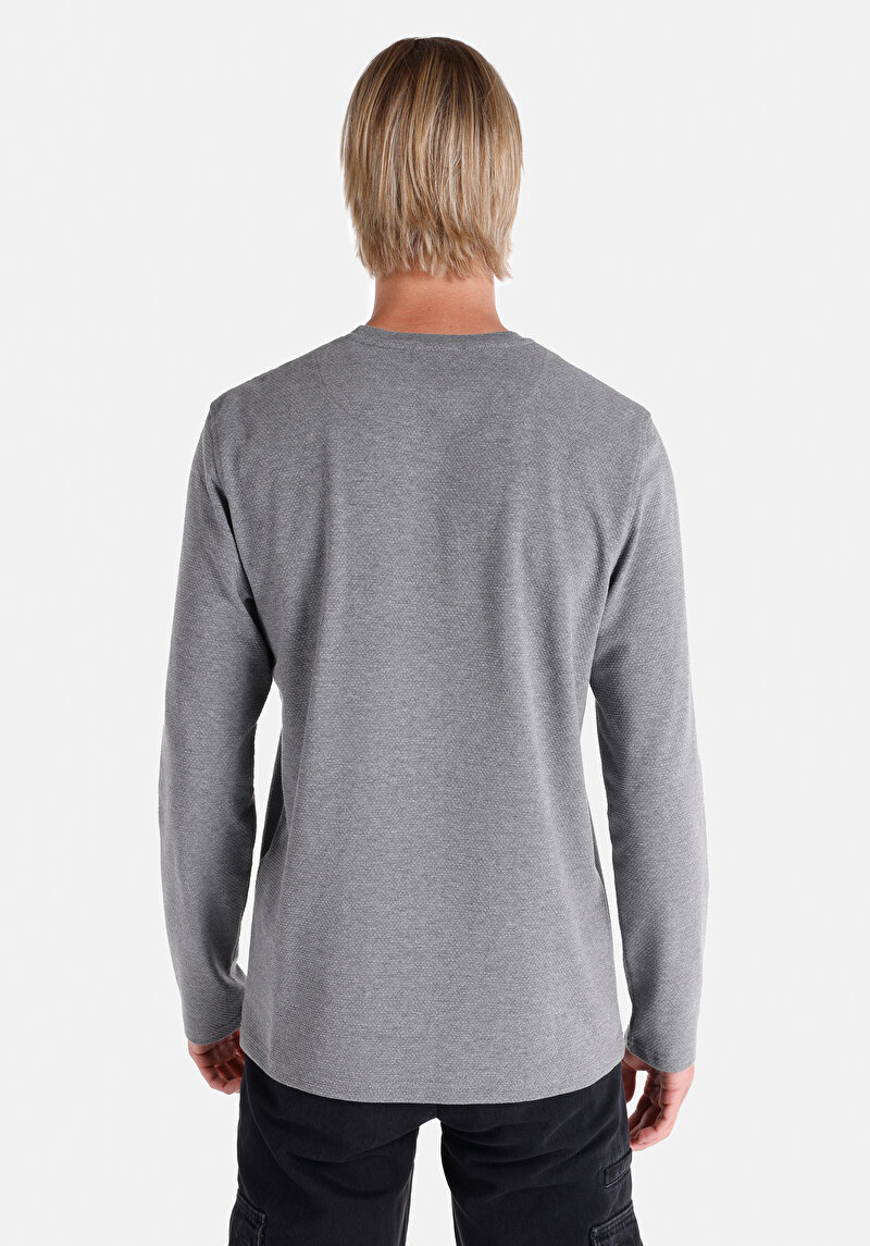 Показати інформацію про Футболка З Довгим Рукавом Чоловіча Сіра  Cl1064899