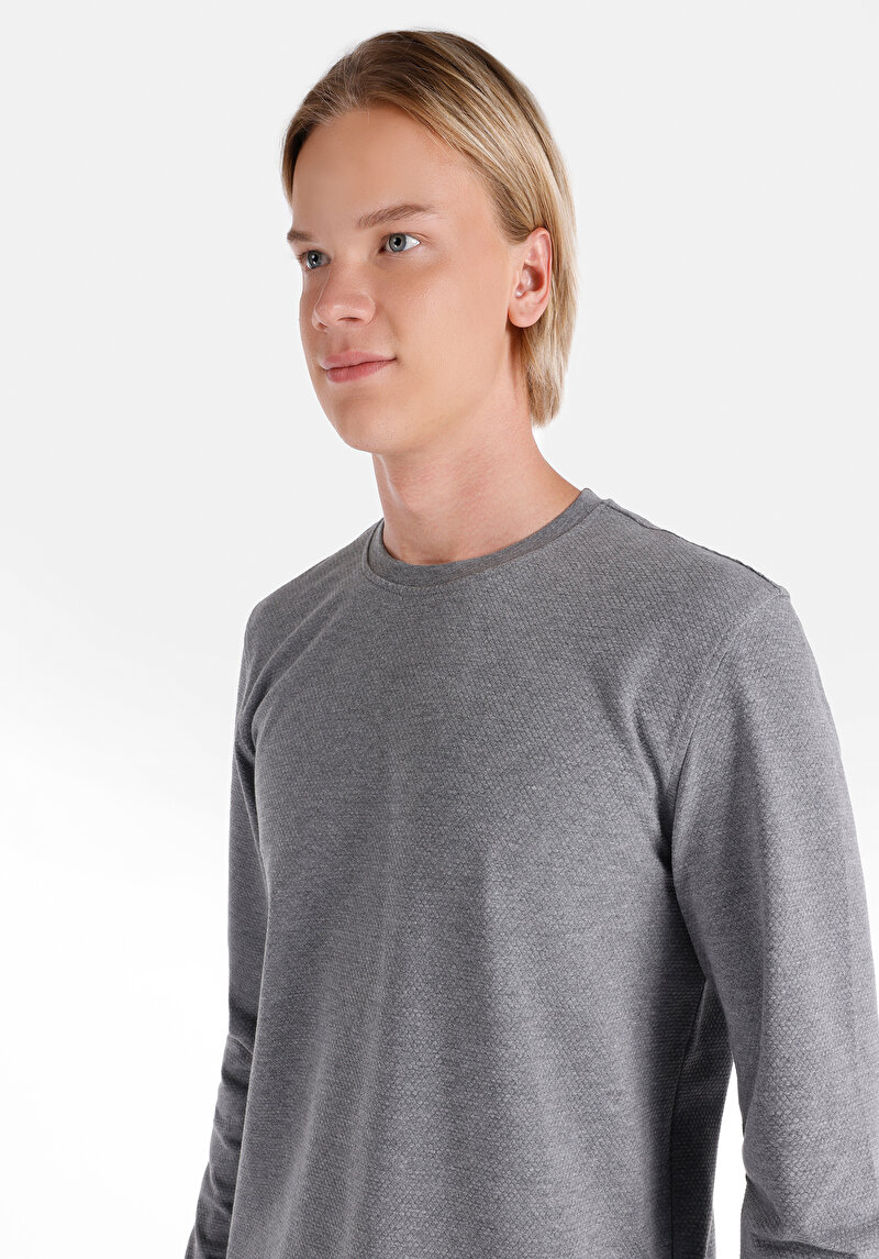 Показати інформацію про Футболка З Довгим Рукавом Чоловіча Сіра  Cl1064899