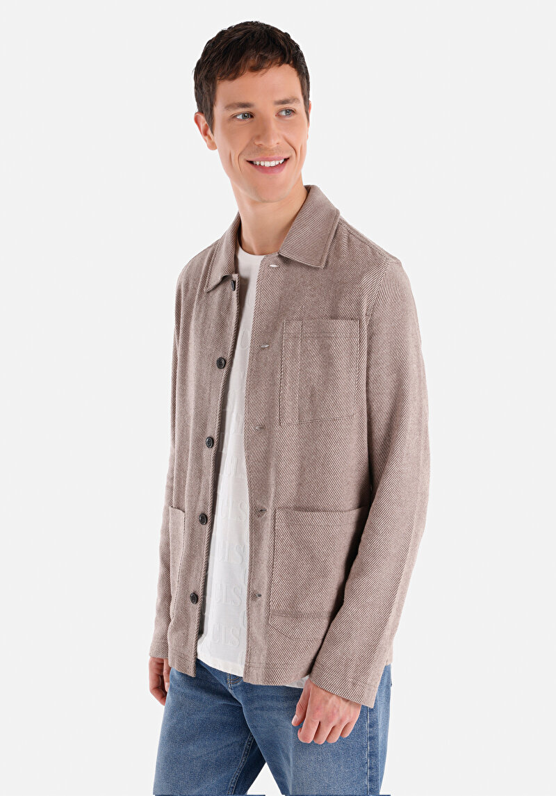 Зображення Сорочка З Довгим Рукавом Чоловіча Бежева Cl1064898