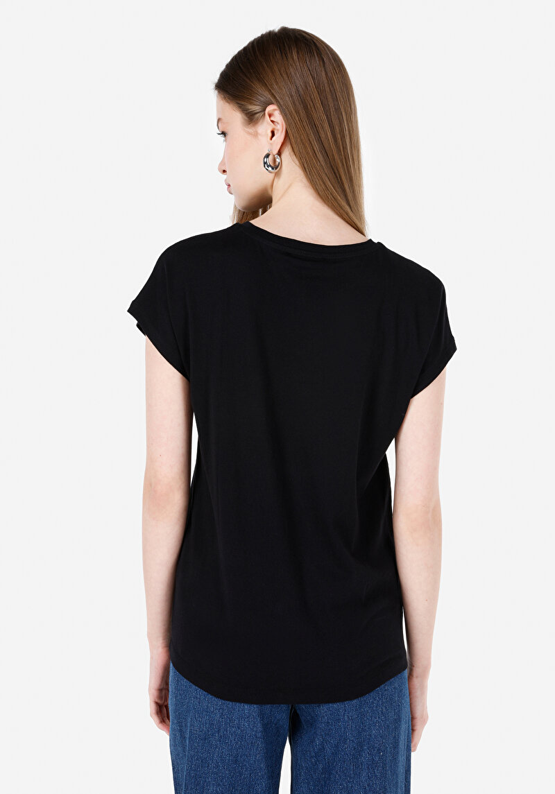 Показати інформацію про Футболка З Коротким Рукавом Жіноча Чорна  Cl1068586