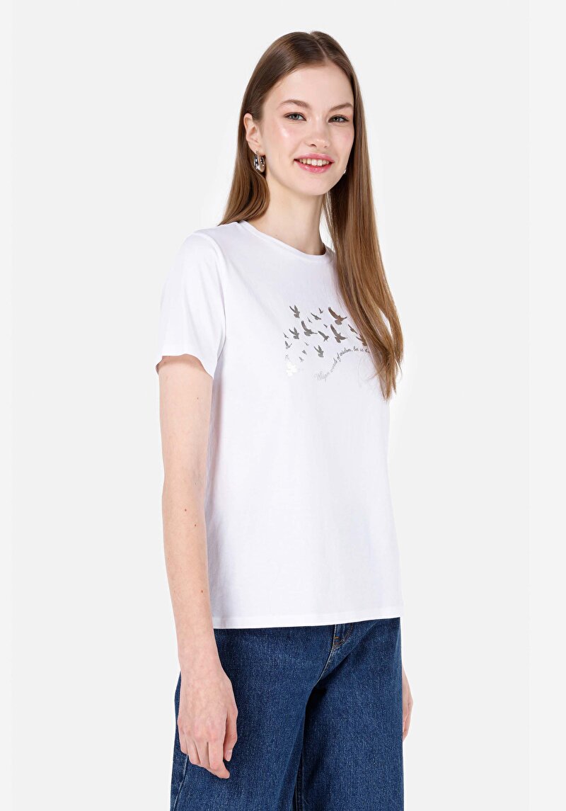 Показати інформацію про Футболка З Коротким Рукавом Жіноча Біла  Cl1068592