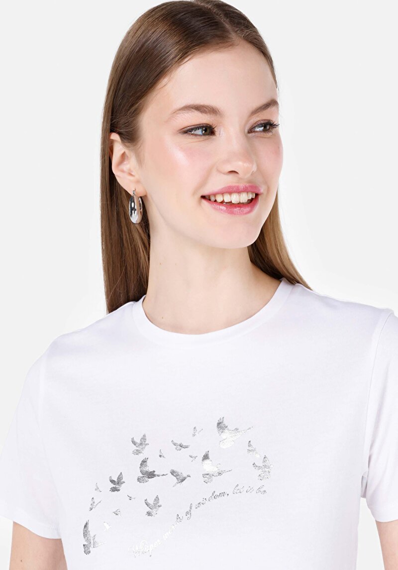 Показати інформацію про Футболка З Коротким Рукавом Жіноча Біла  Cl1068592