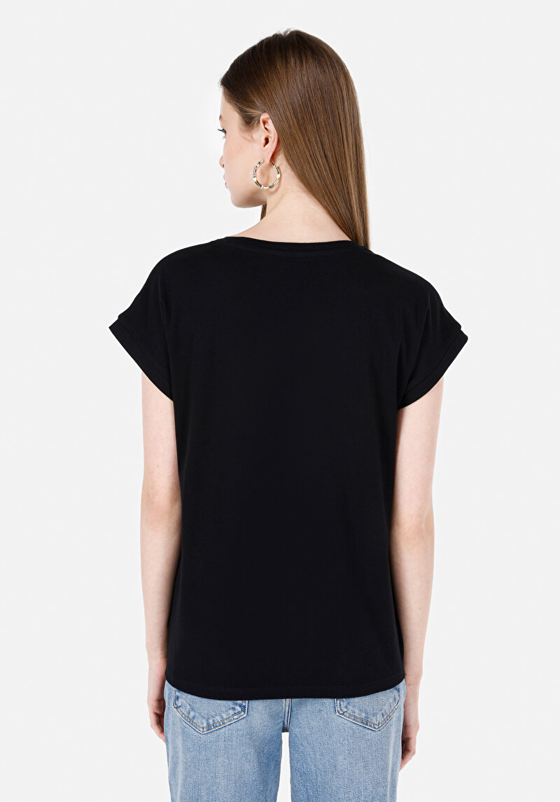 Показати інформацію про Футболка З Коротким Рукавом Жіноча Чорна  Cl1068729