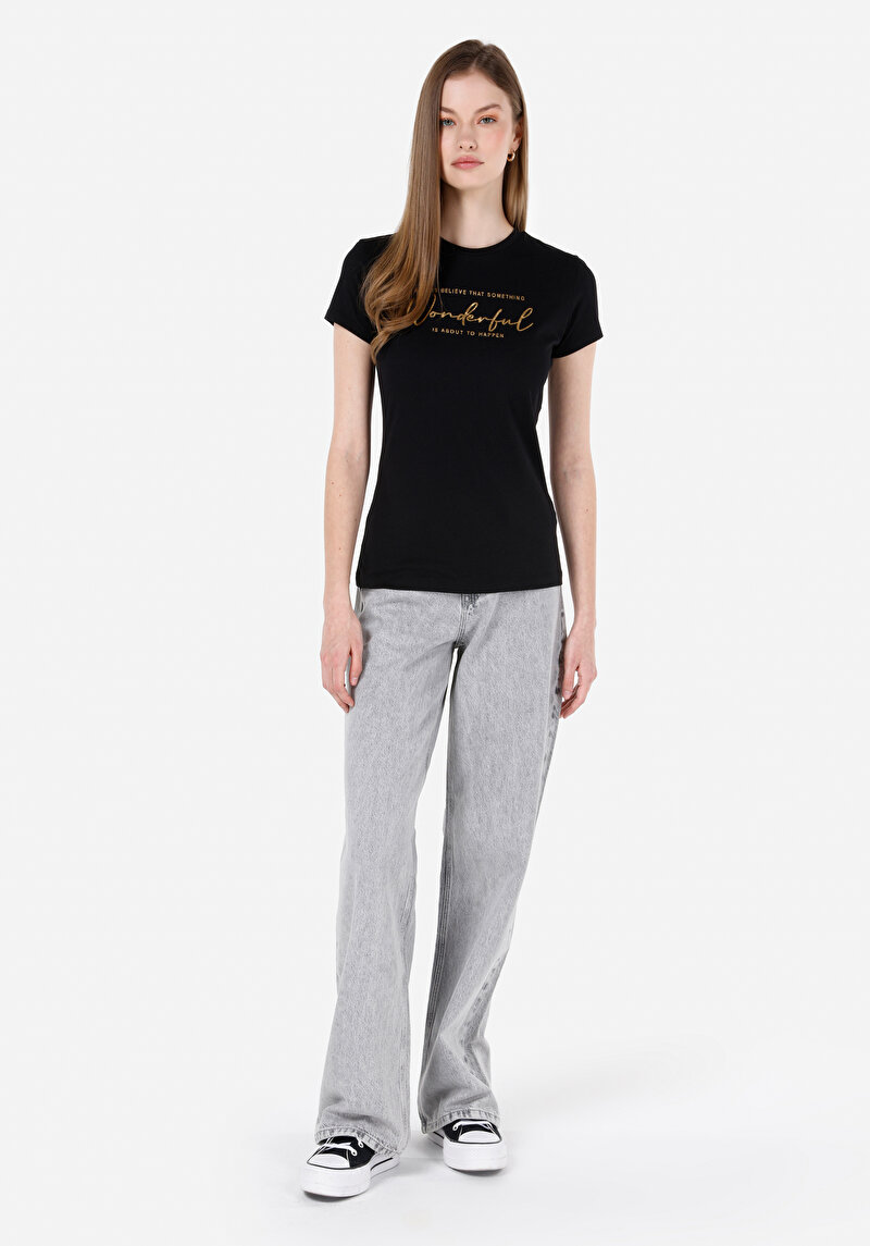 Показати інформацію про Футболка З Коротким Рукавом Жіноча Чорна  Cl1068594