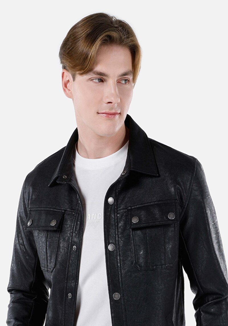 Зображення Куртка З Еко-шкіри Чоловіча Чорна Cl1066708