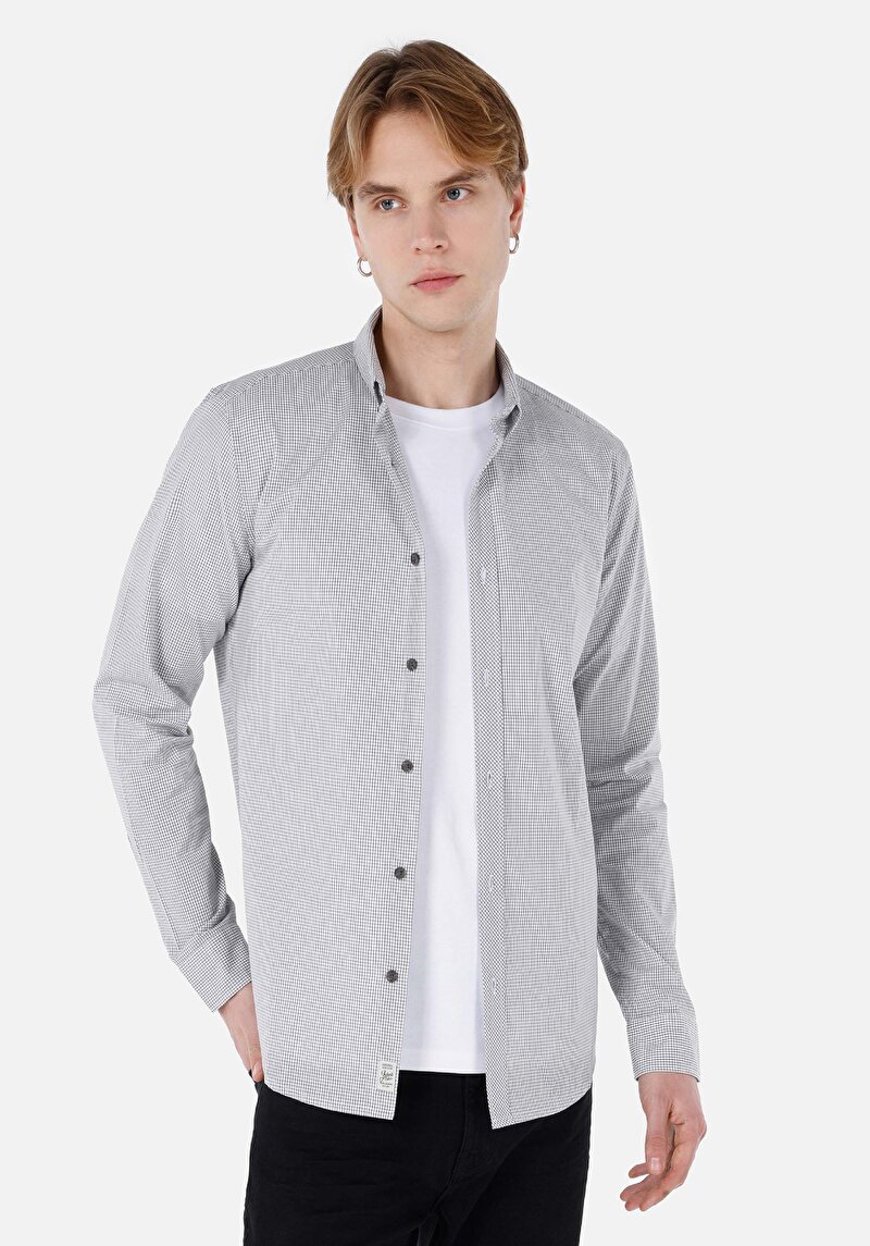 Зображення Сорочка З Довгим Рукавом Чоловіча Сіра  Cl1064017