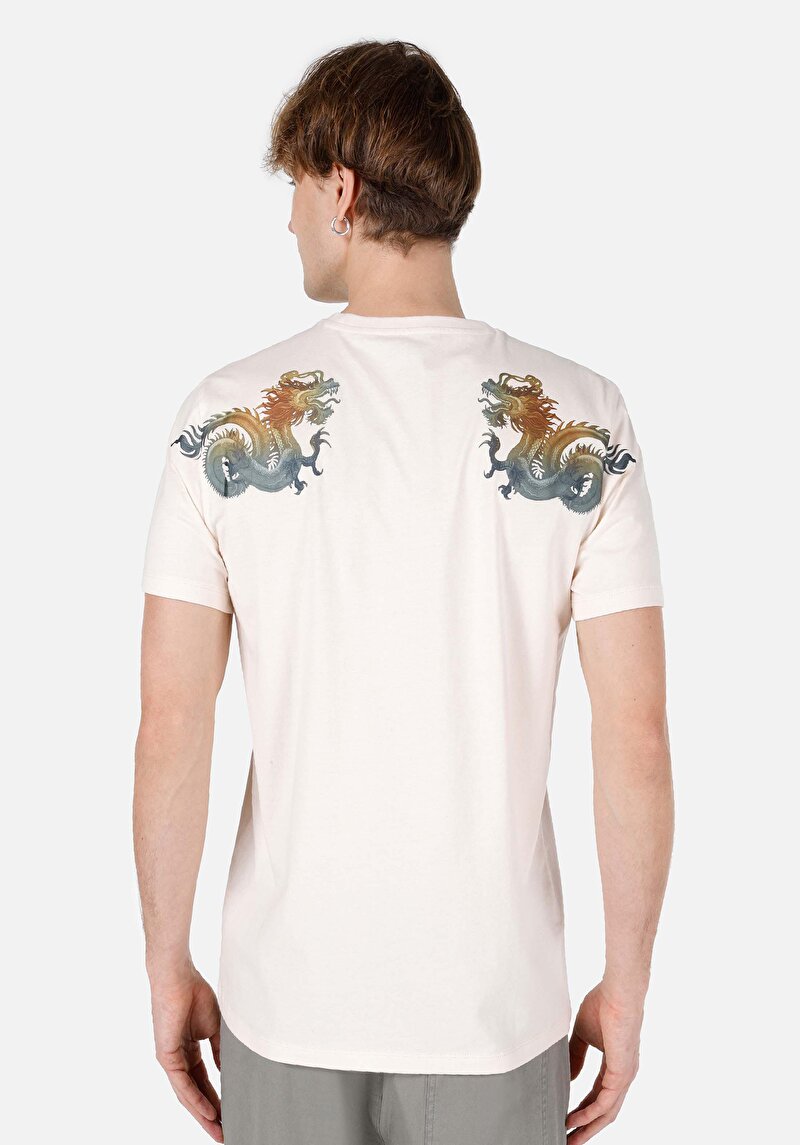 Показати інформацію про Футболка З Коротким Рукавом Чоловіча Бежева  Cl1066765