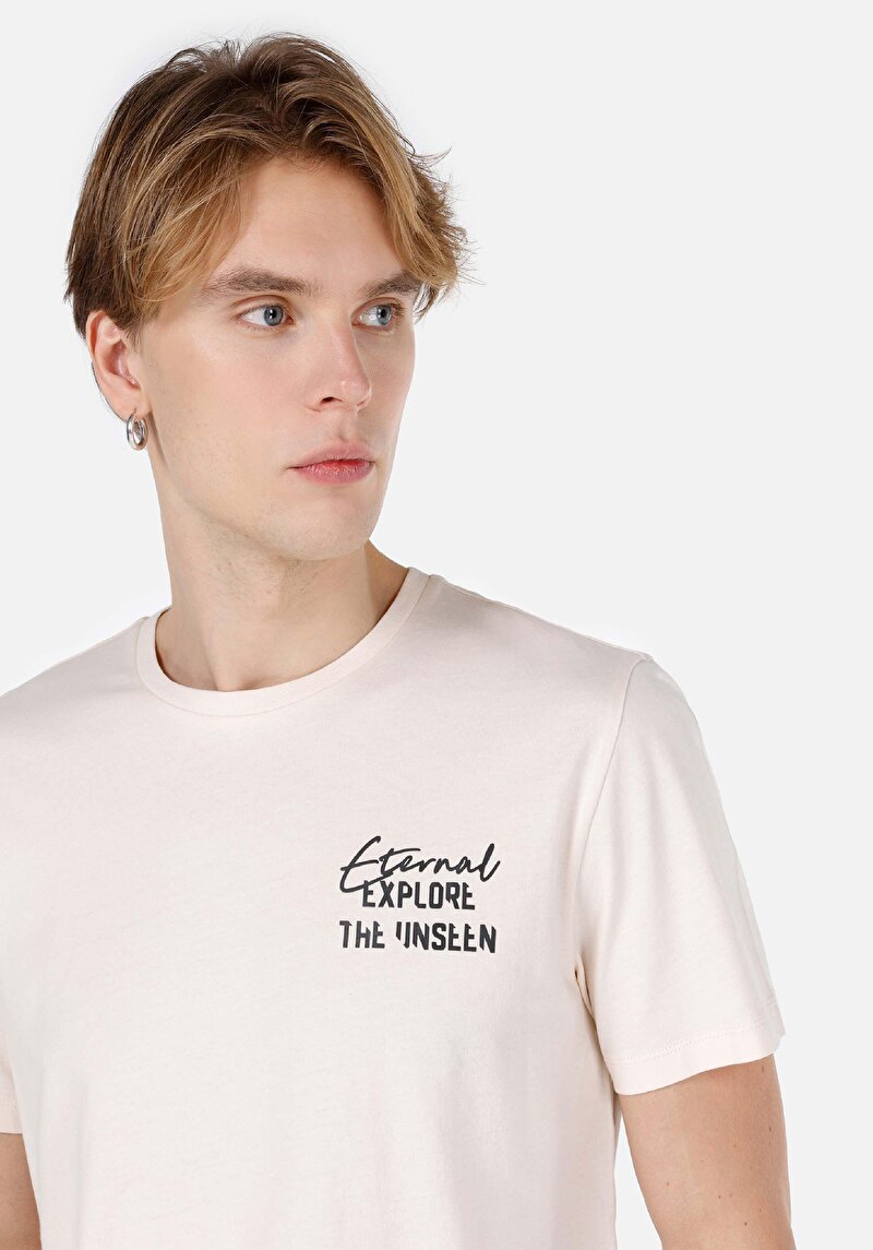 Показати інформацію про Футболка З Коротким Рукавом Чоловіча Бежева  Cl1066765