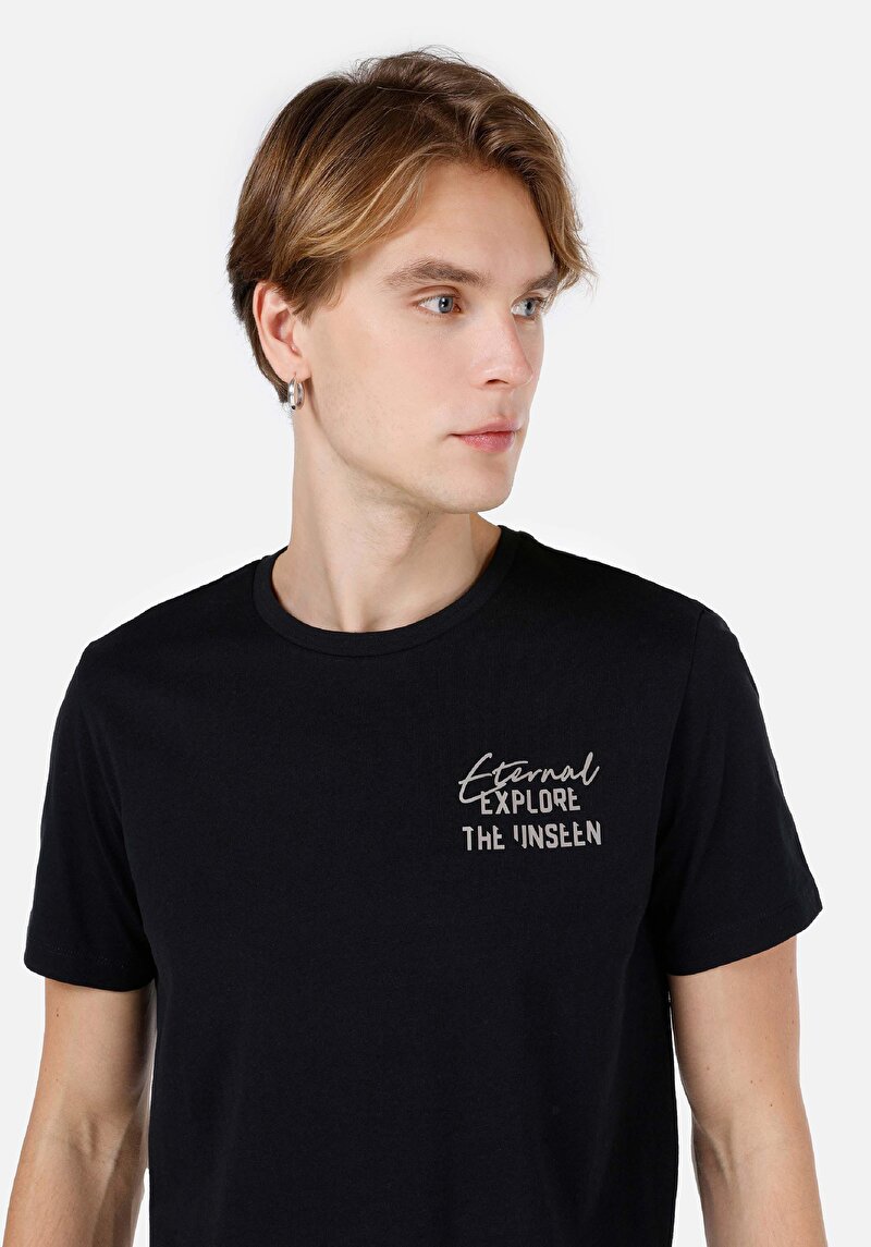 Показати інформацію про Футболка З Коротким Рукавом Чоловіча Чорна  Cl1066765