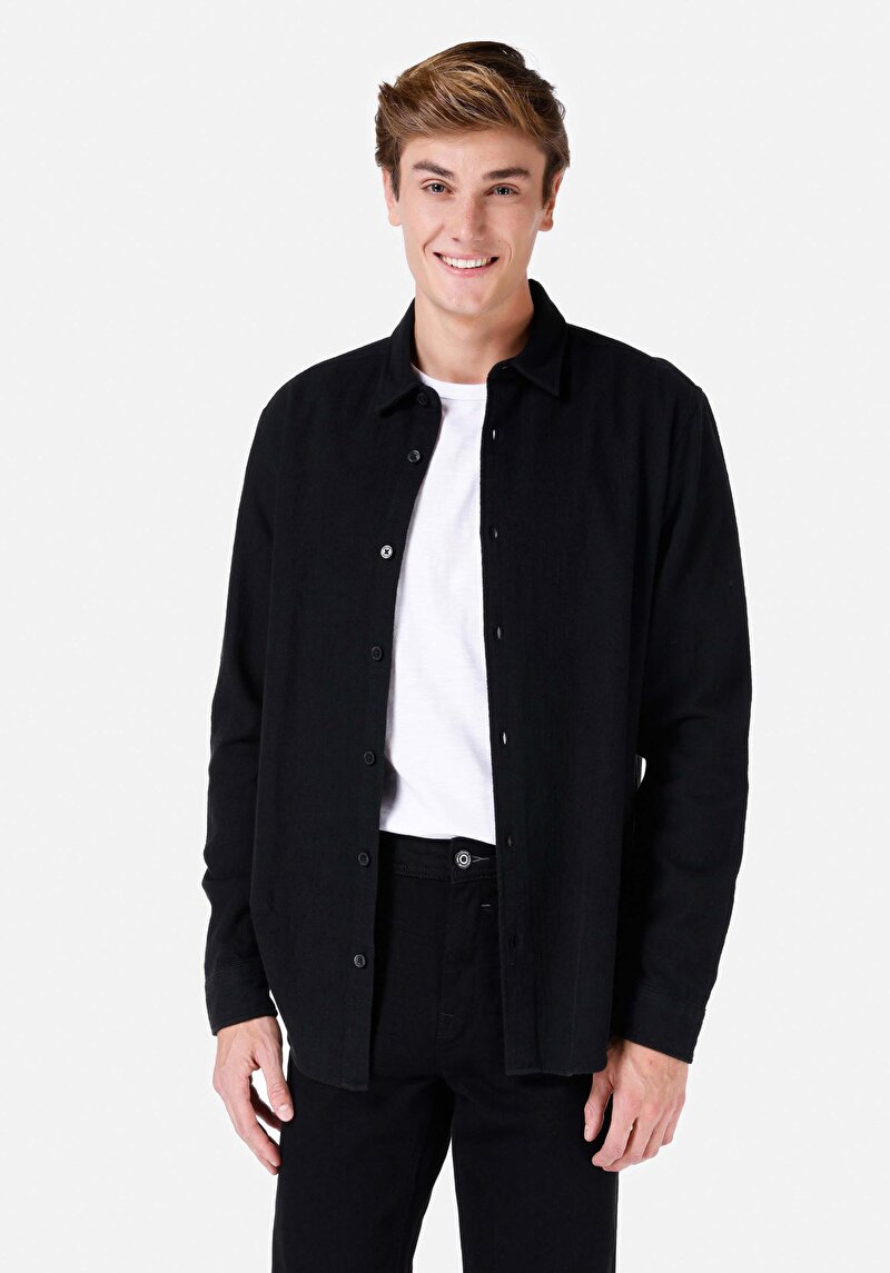 Зображення Сорочка З Довгим Рукавом Чоловіча Чорна Cl1066816