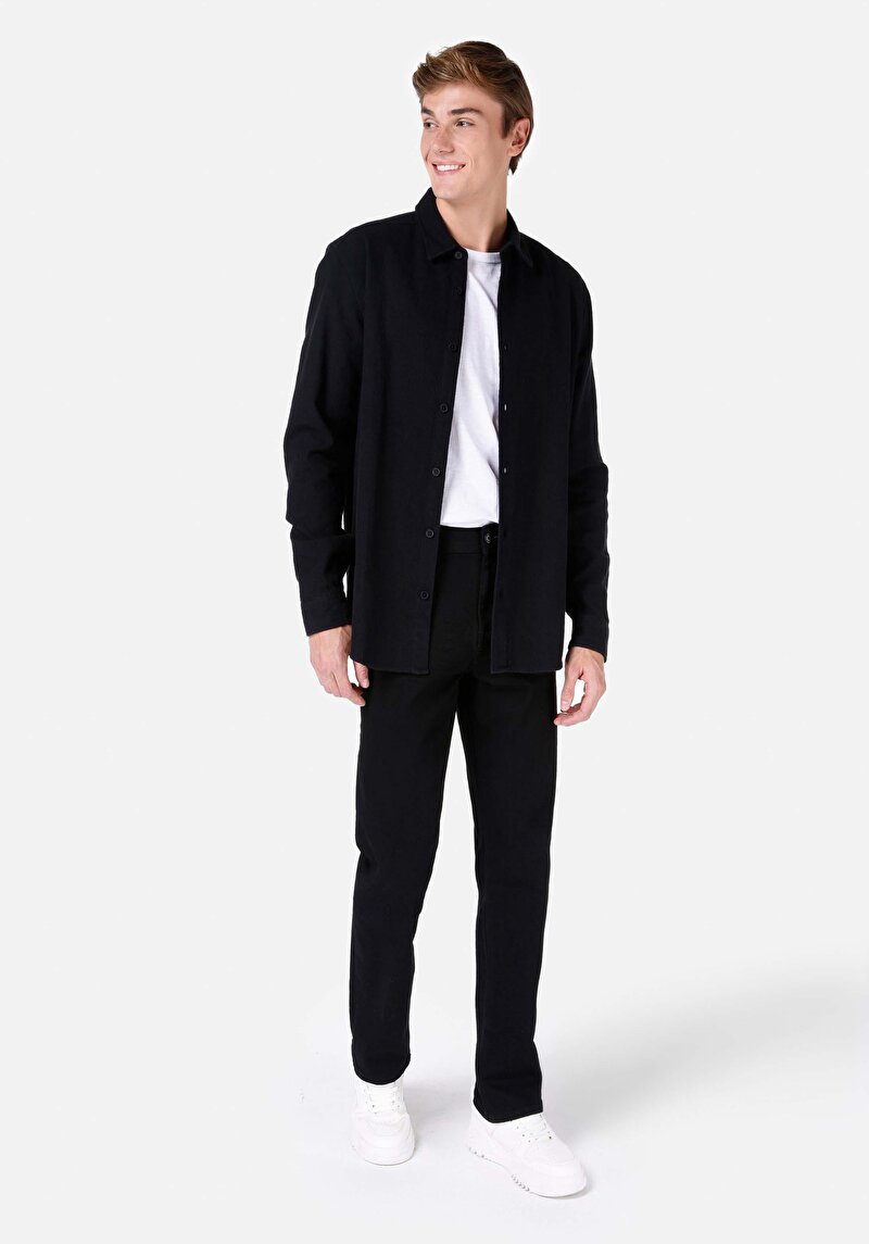 Показати інформацію про Сорочка З Довгим Рукавом Чоловіча Чорна  Cl1066816