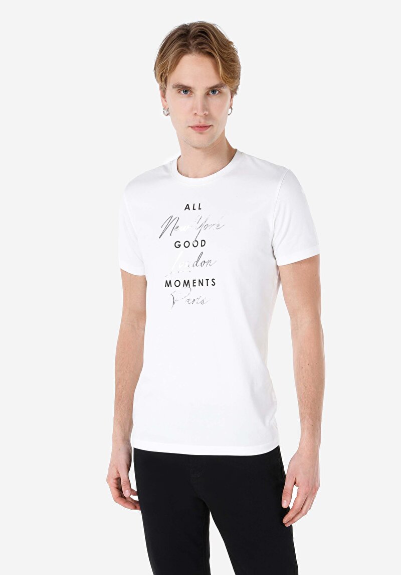 Показати інформацію про Футболка З Коротким Рукавом Чоловіча Біла  Cl1064721