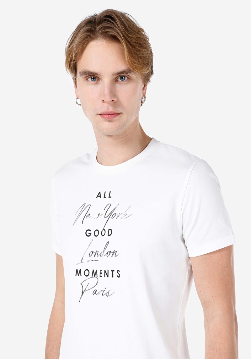 Показати інформацію про Футболка З Коротким Рукавом Чоловіча Біла  Cl1064721