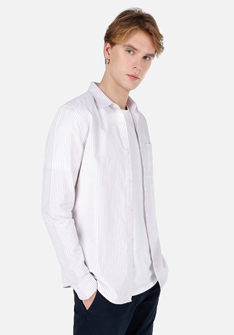 Зображення Сорочка З Довгим Рукавом Чоловіча Бежева  Cl1066850