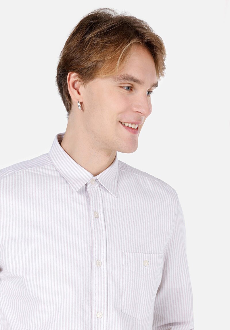 Показати інформацію про Сорочка З Довгим Рукавом Чоловіча Бежева  Cl1066850