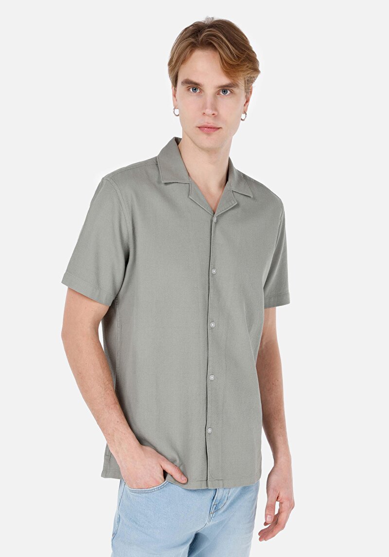 Зображення Сорочка З Коротким Рукавом Чоловіча Зелена  Cl1066937
