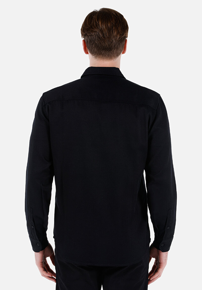 Показати інформацію про Сорочка З Довгим Рукавом Чоловіча Чорна  Cl1066931