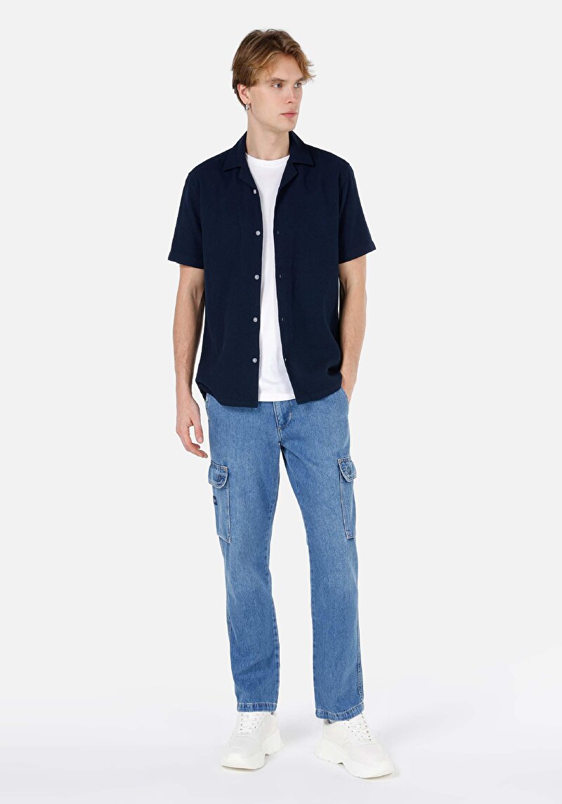 Зображення Сорочка З Коротким Рукавом Чоловіча Синя Cl1066937