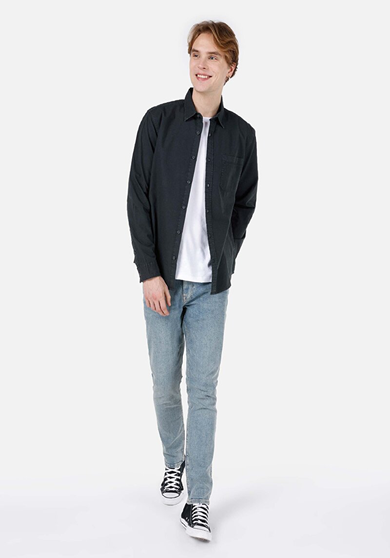 Показати інформацію про Сорочка З Довгим Рукавом Чоловіча Сіра  Cl1066942