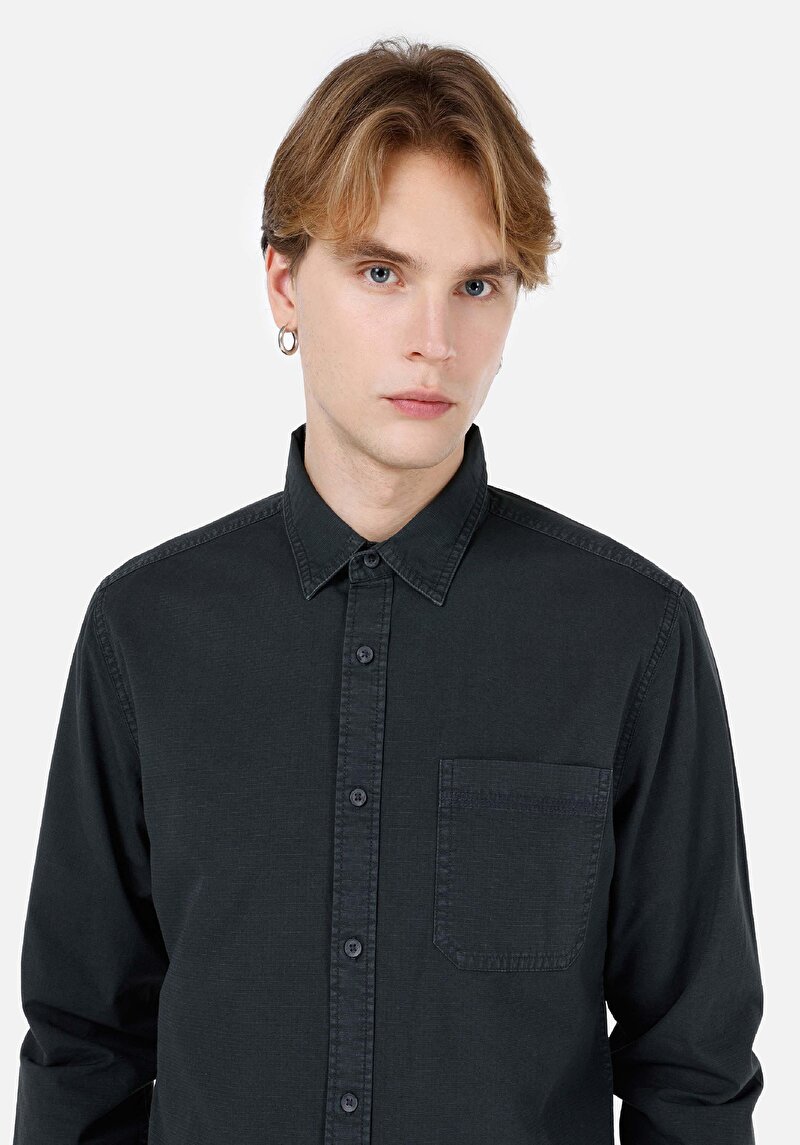 Показати інформацію про Сорочка З Довгим Рукавом Чоловіча Сіра  Cl1066942