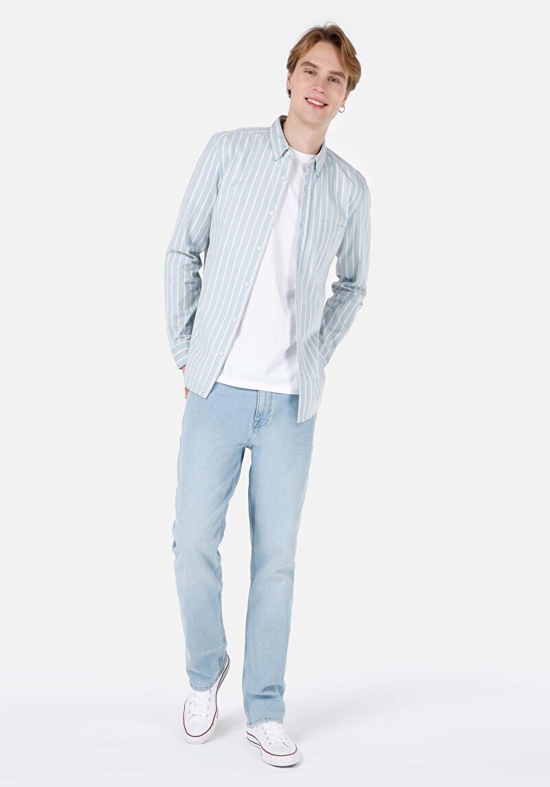 Зображення Сорочка З Довгим Рукавом Чоловіча Блакитна Cl1068123