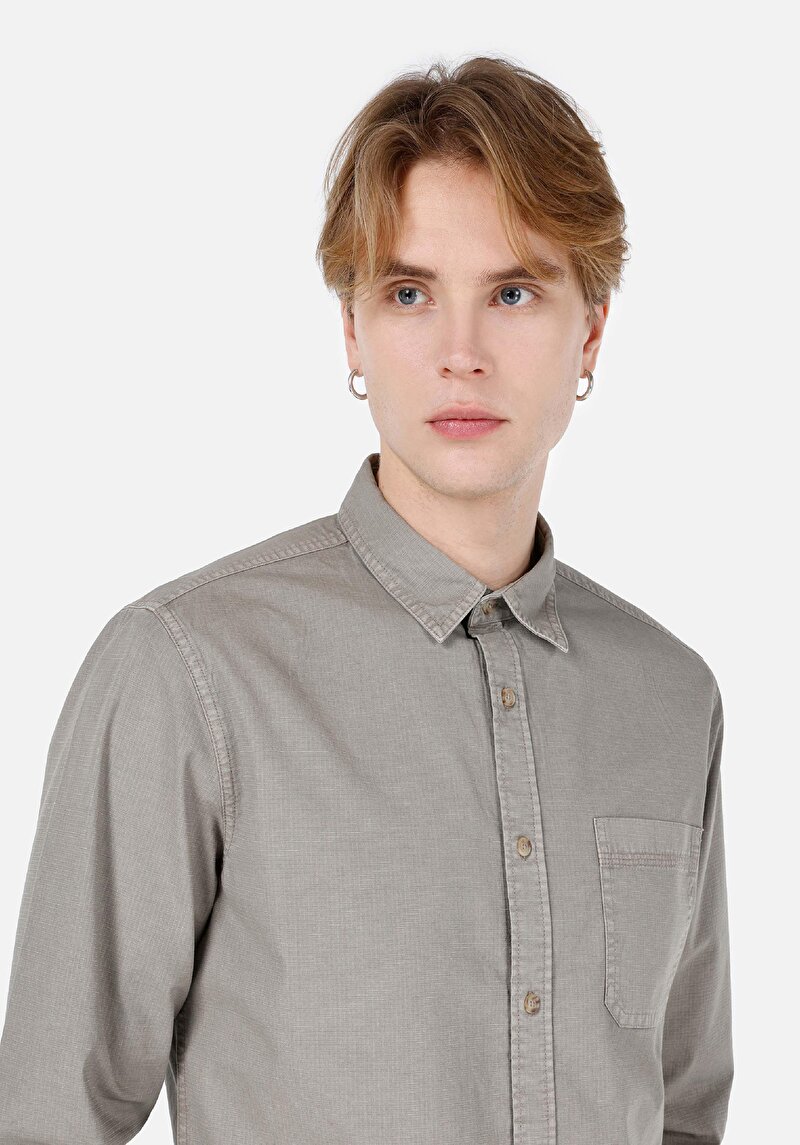 Зображення Сорочка З Довгим Рукавом Чоловіча Зелена Cl1066942