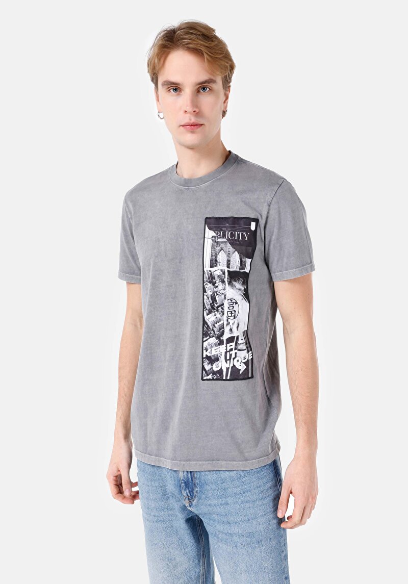 Зображення Футболка З Коротким Рукавом Чоловіча Сіра  Cl1066983