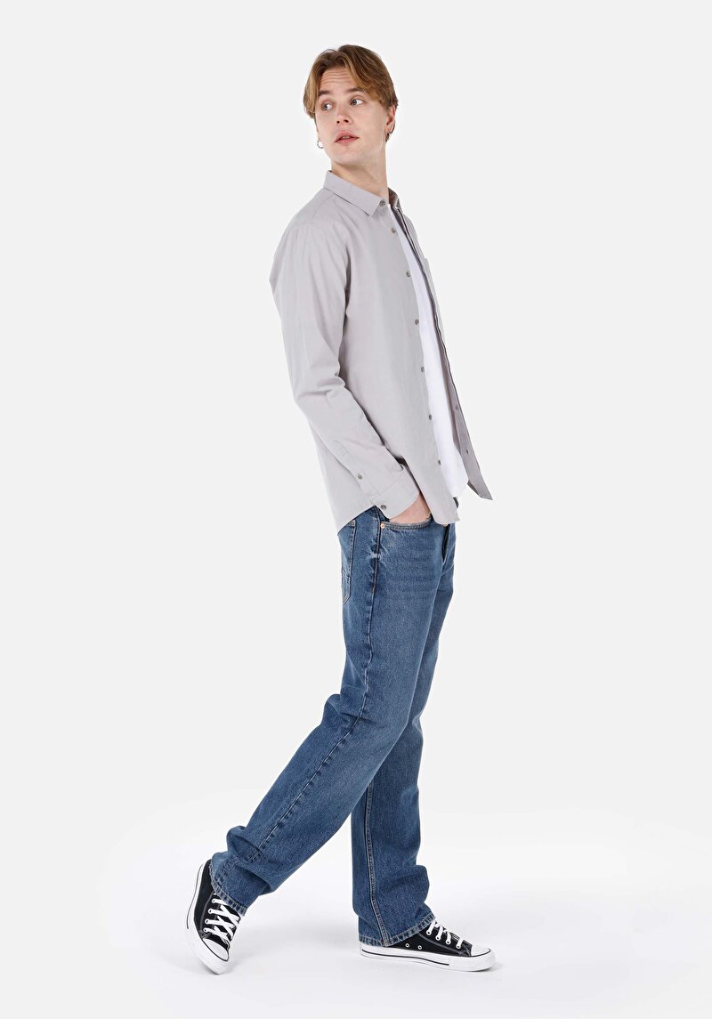 Показати інформацію про Сорочка З Довгим Рукавом Чоловіча Сіра  Cl1067013