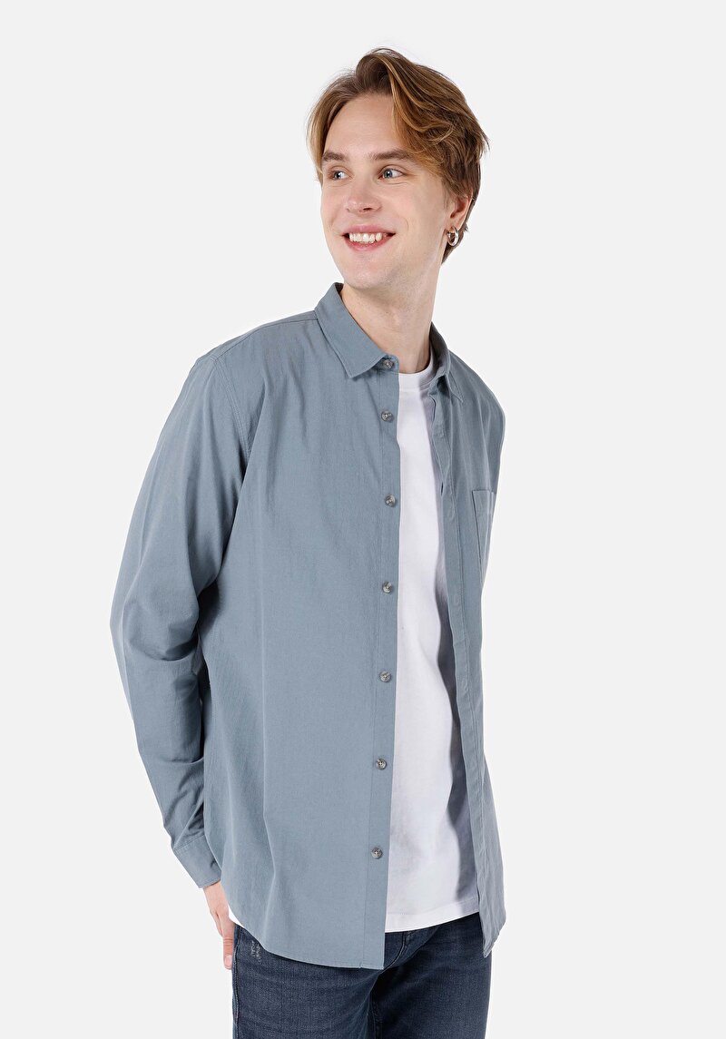 Зображення Сорочка З Довгим Рукавом Чоловіча Зелена Cl1067013