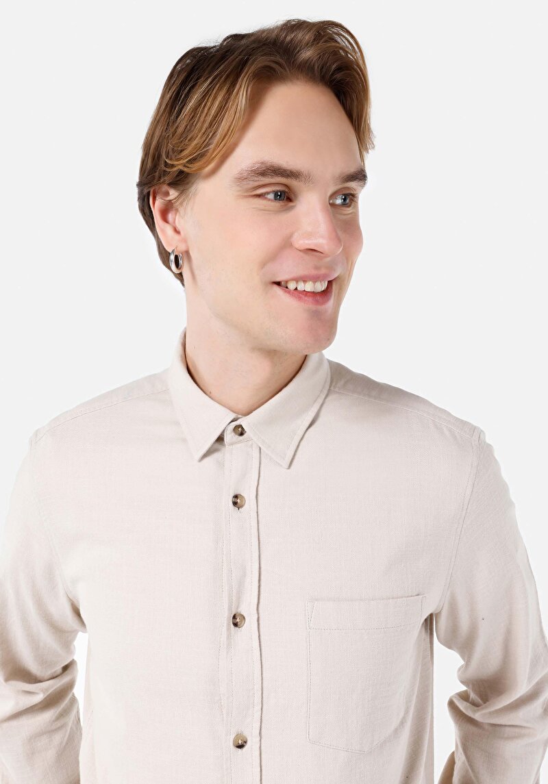 Показати інформацію про Сорочка З Довгим Рукавом Чоловіча Бежева  Cl1067015