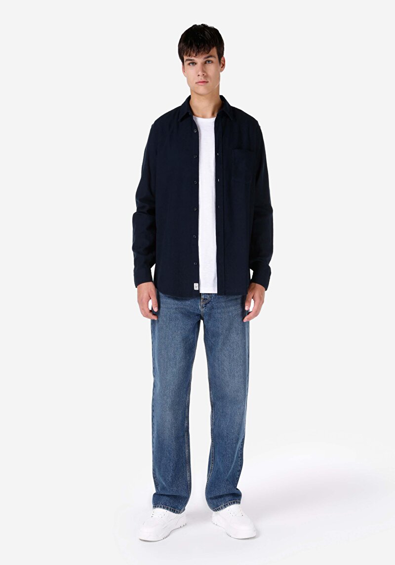 Показати інформацію про Сорочка З Довгим Рукавом Чоловіча Синя  Cl1067015