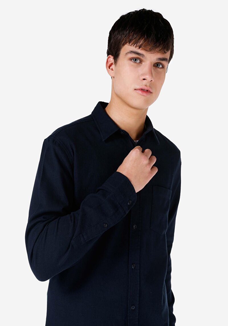 Показати інформацію про Сорочка З Довгим Рукавом Чоловіча Синя  Cl1067015