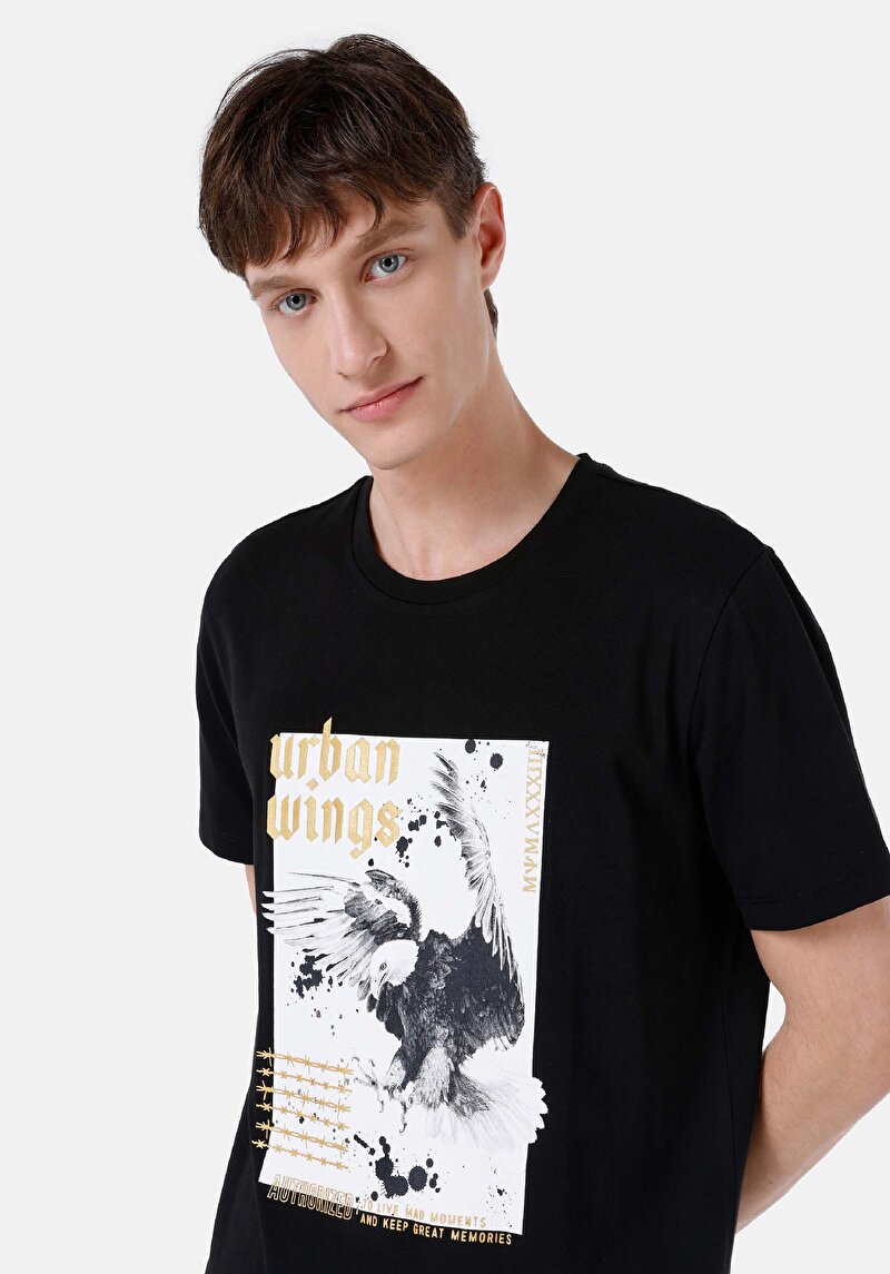 Показати інформацію про Футболка З Коротким Рукавом Чоловіча Чорна  Cl1067016