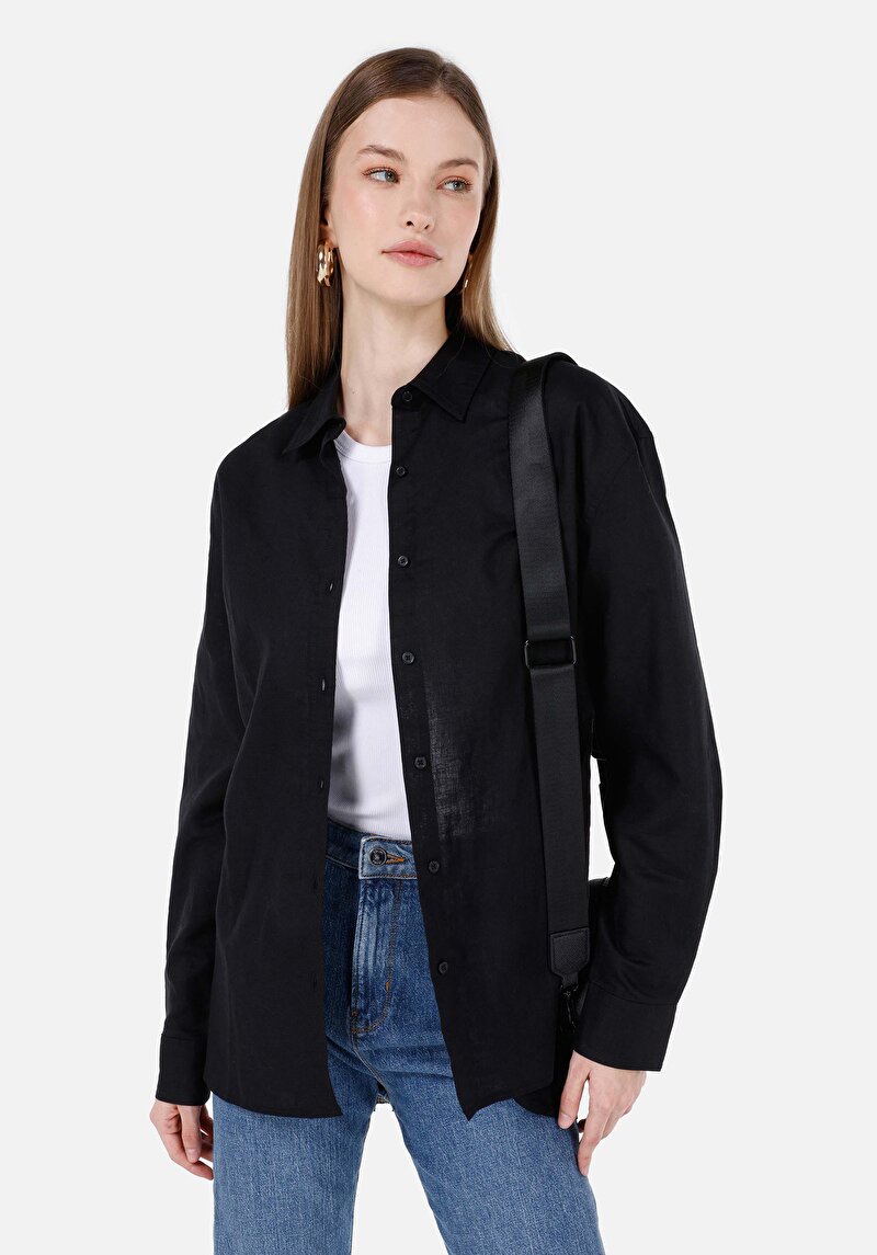 Зображення Сорочка З Довгим Рукавом Жіноча Чорна  Cl1068538