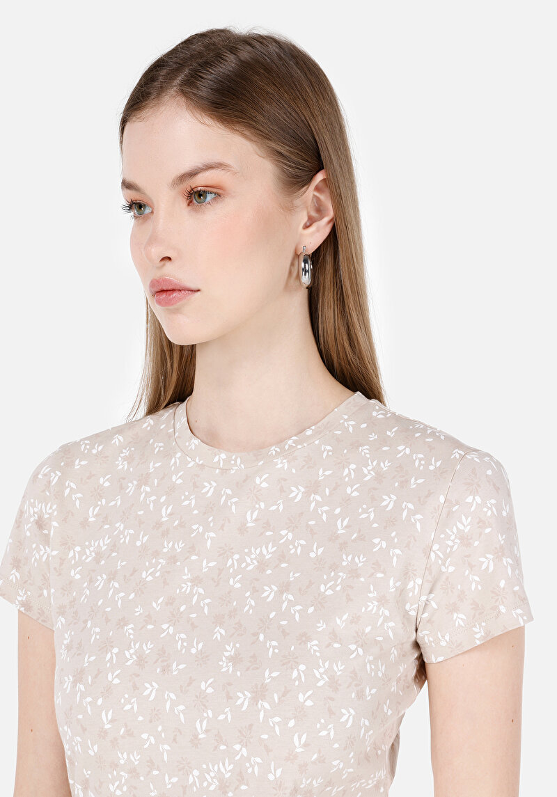 Показати інформацію про Футболка З Коротким Рукавом Жіноча Бежева  Cl1068589