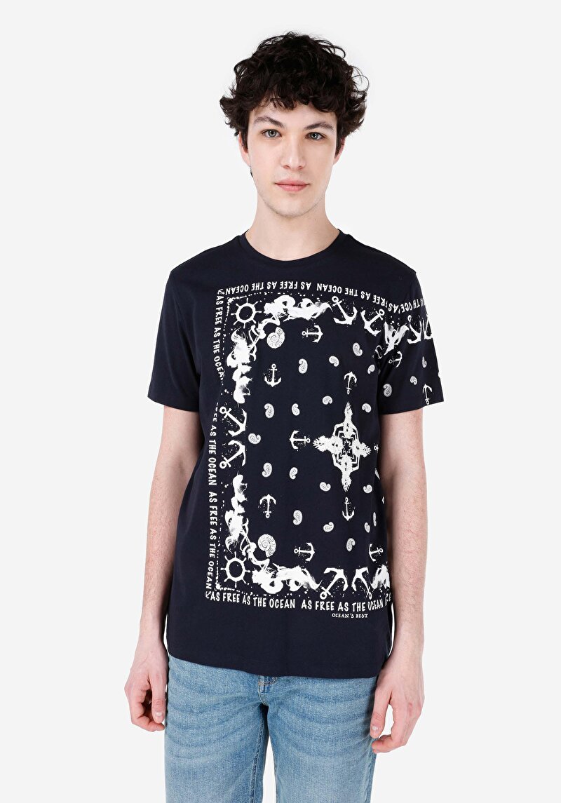 Зображення Футболка З Коротким Рукавом Чоловіча Синя  Cl1067707