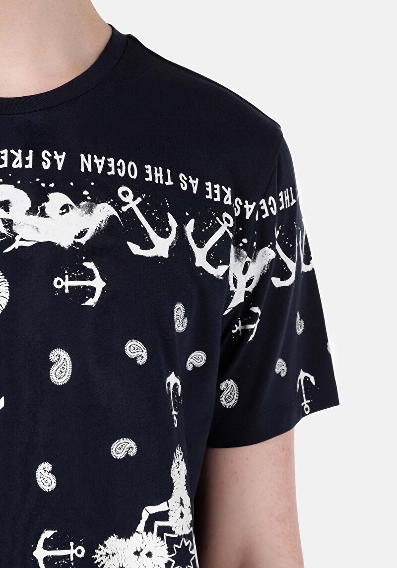 Показати інформацію про Футболка З Коротким Рукавом Чоловіча Синя  Cl1067707