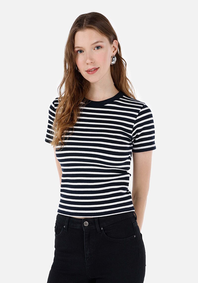 Зображення Футболка З Коротким Рукавом Жіноча Синя  Cl1068084