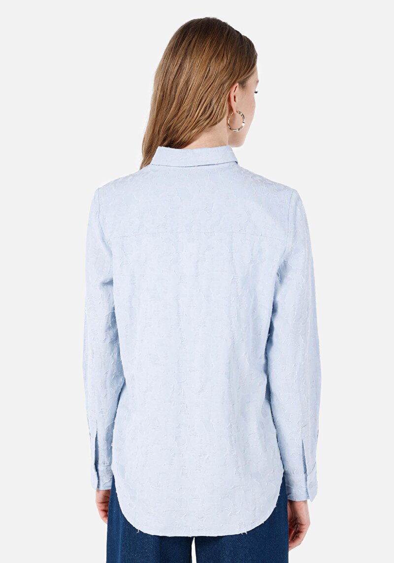 Показати інформацію про Сорочка З Довгим Рукавом Жіноча Блакитна  Cl1067335