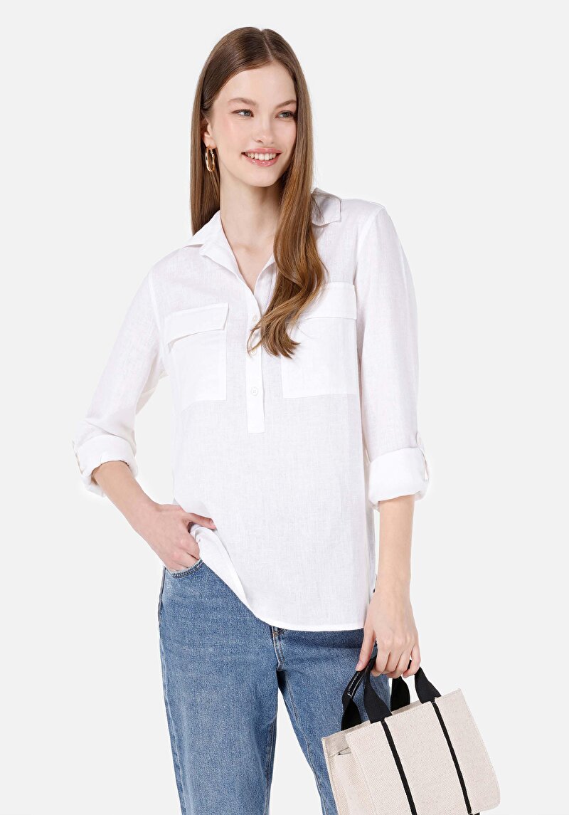 Зображення Сорочка З Довгим Рукавом Жіноча Біла  Cl1068237