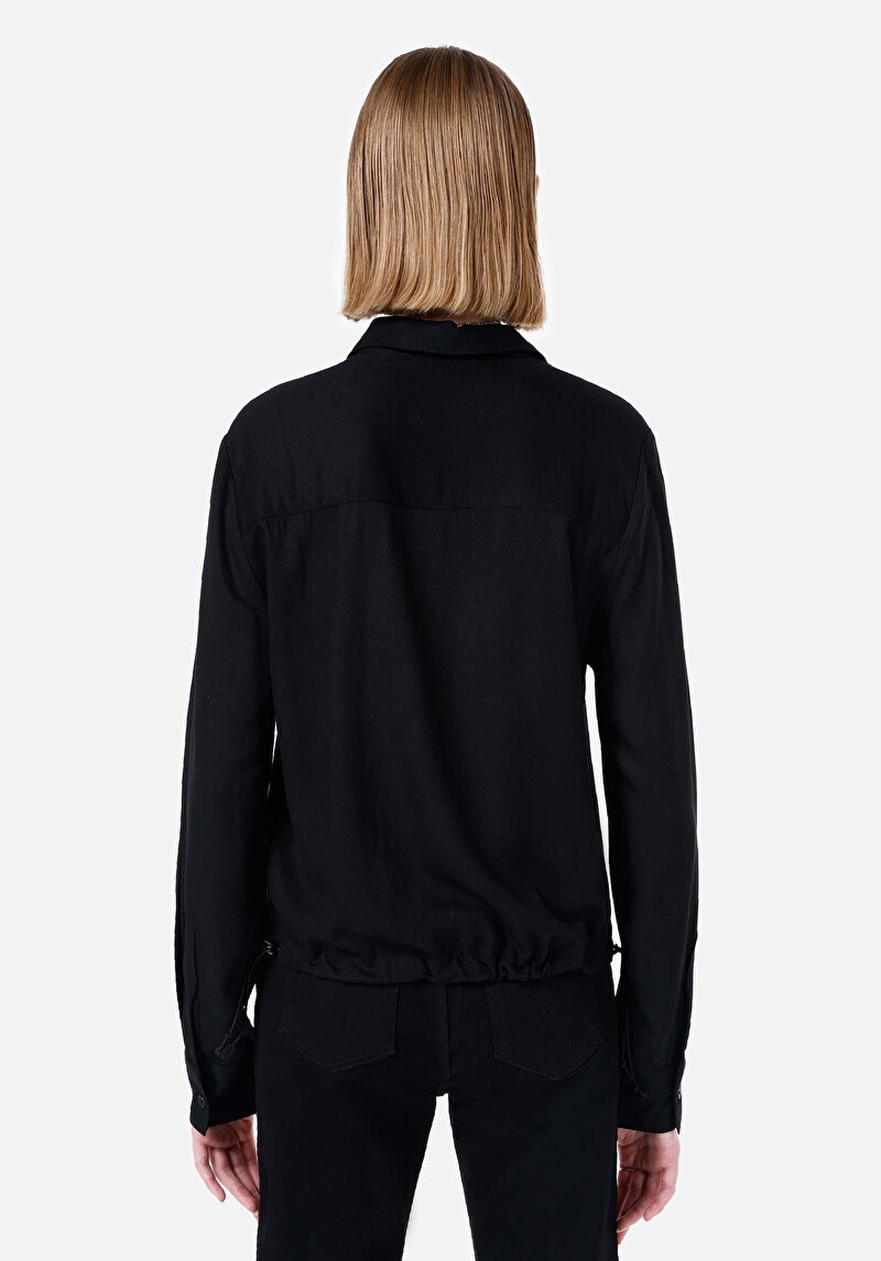 Показати інформацію про Сорочка З Довгим Рукавом Жіноча Чорна  Cl1067341