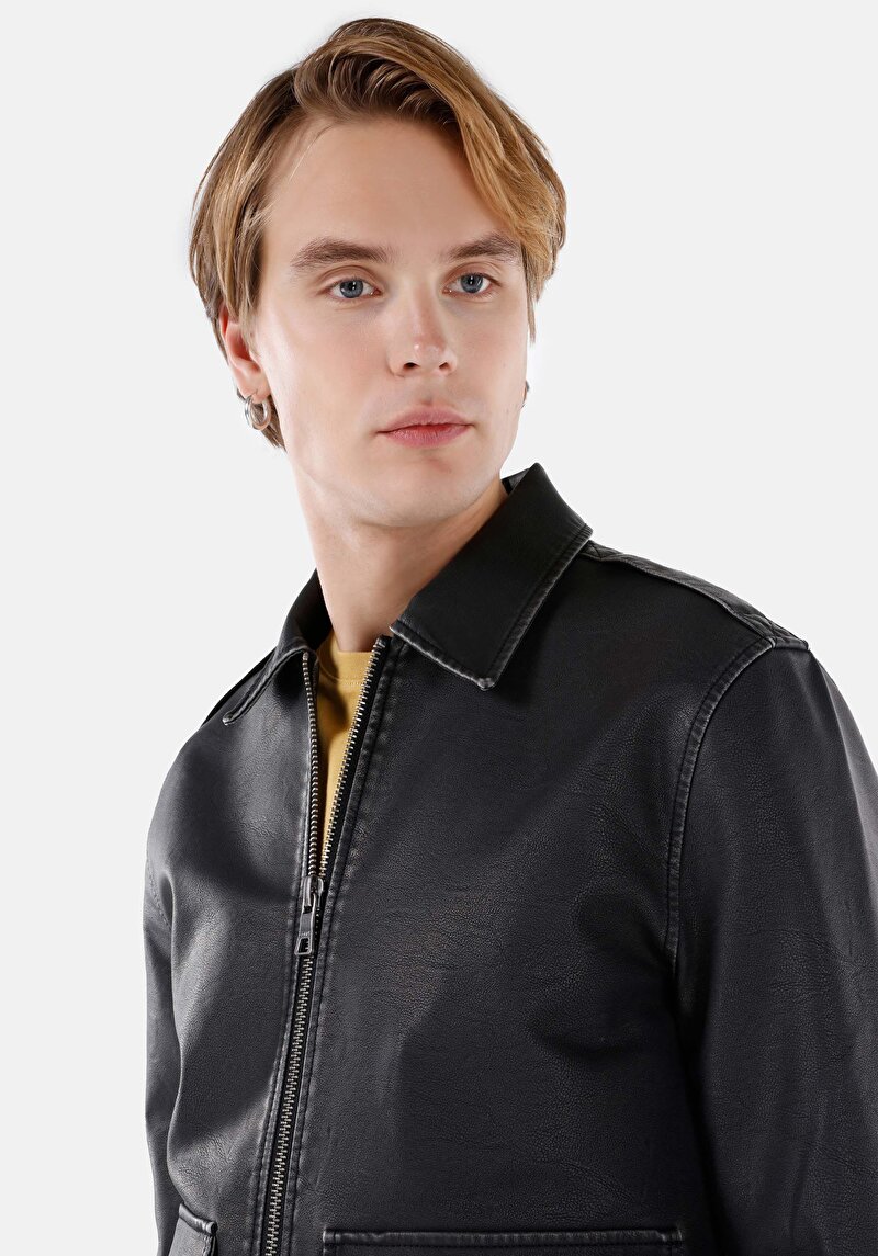 Зображення Куртка З Еко-шкіри Чоловіча Чорна Cl1067352