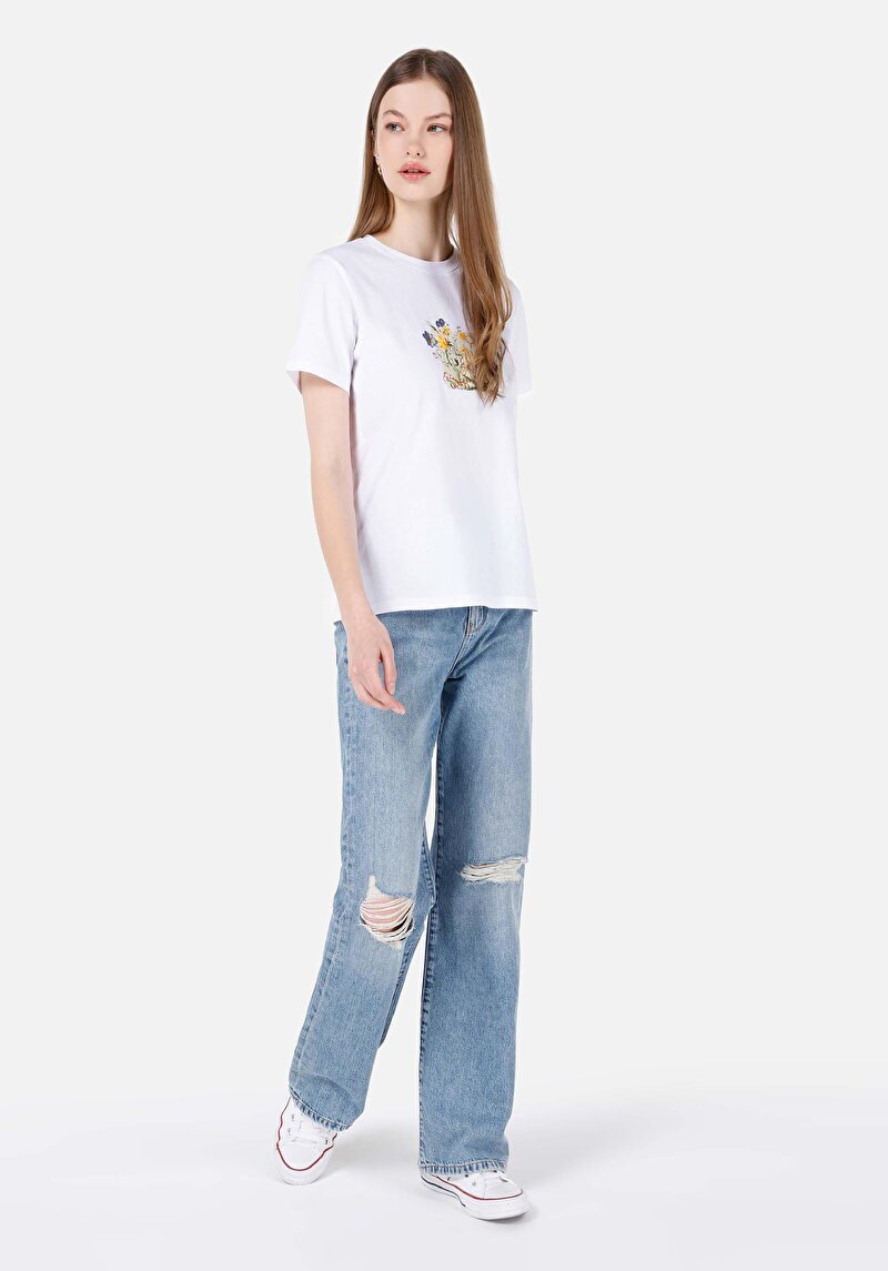 Показати інформацію про Футболка З Коротким Рукавом Жіноча Біла  Cl1069142