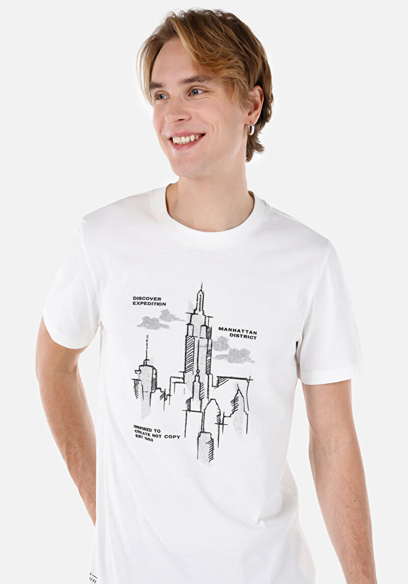 Показати інформацію про Футболка З Коротким Рукавом Чоловіча Біла  Cl1067631