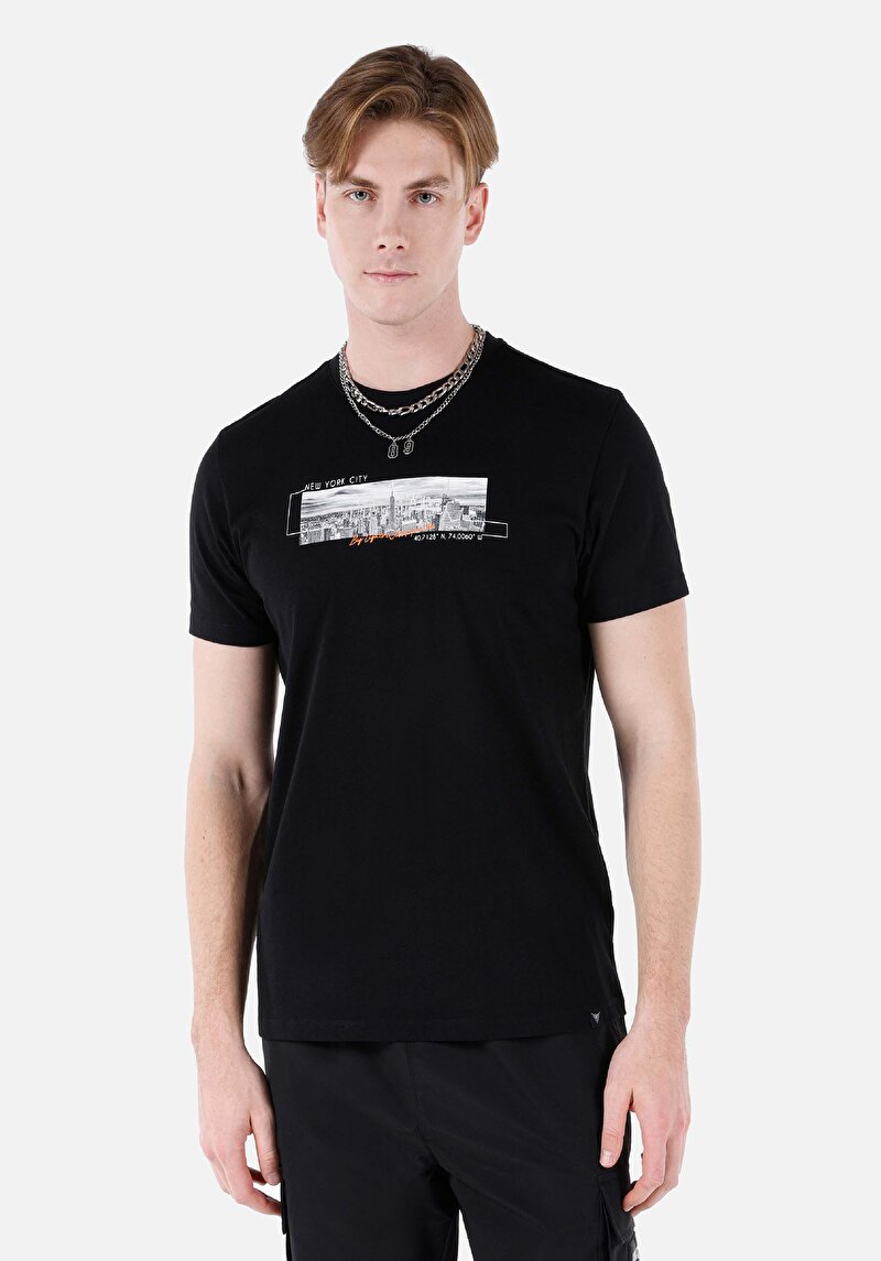 Зображення Футболка З Коротким Рукавом Чоловіча Чорна  Cl1067636