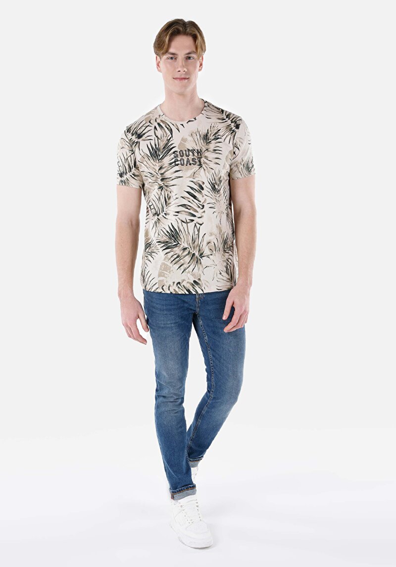 Показати інформацію про Футболка З Коротким Рукавом Чоловіча Бежева  Cl1067738