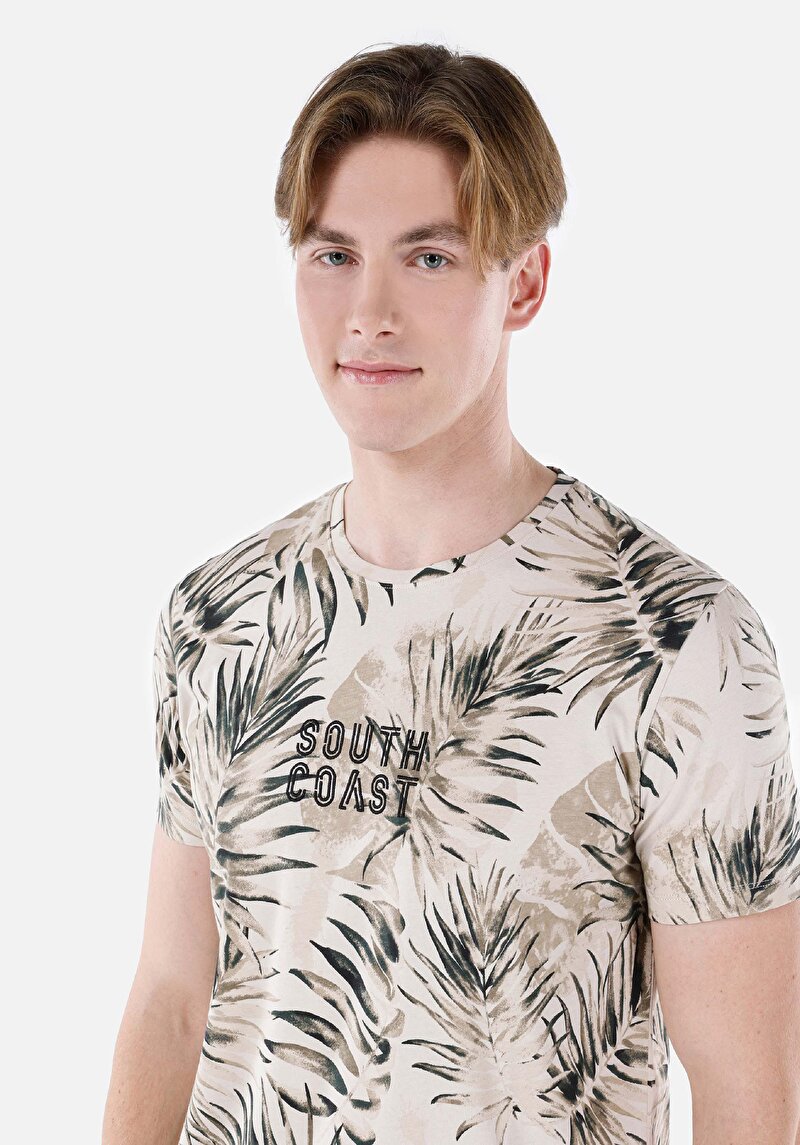 Показати інформацію про Футболка З Коротким Рукавом Чоловіча Бежева  Cl1067738