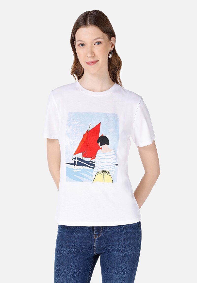 Зображення Футболка З Коротким Рукавом Жіноча Біла  Cl1068003