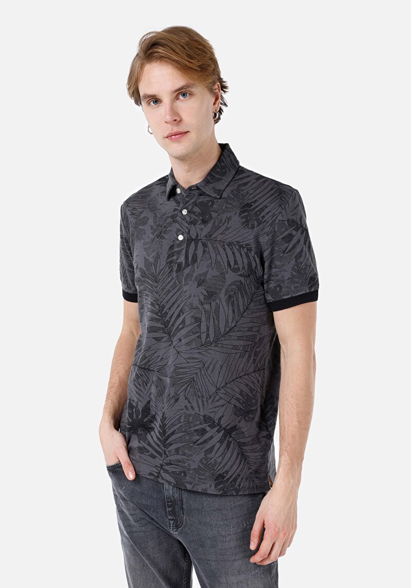 Зображення Поло З Коротким Рукавом Чоловіче Сіре  Cl1067804