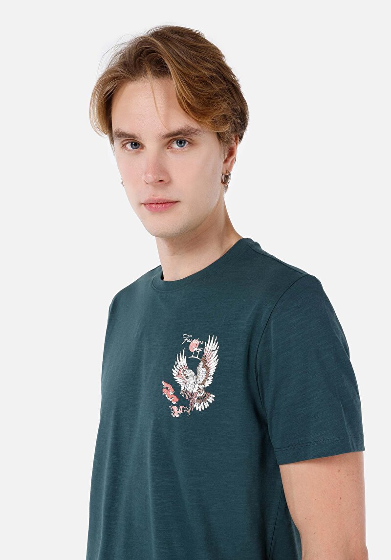 Показати інформацію про Футболка З Коротким Рукавом Чоловіча Зелена  Cl1068071